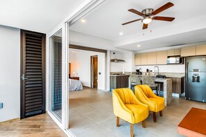 Condo, 1 King Bed with Sofa bed, Balcony, Pool View (DUVA, Unit 105) | Interior - Resort Condo With Balcony, Scenic View, Rooftop Pool, & Well-equipped Kitchen (Puerto Vallarta)