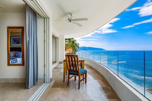 Condo, 1 King Bed, Pool Access, Ocean View (Blue Horizon 304 at Residences) | Outdoor dining - Inviting Waterfront Condo With Amazing Pool, Balcony & W/D (Puerto Vallarta)