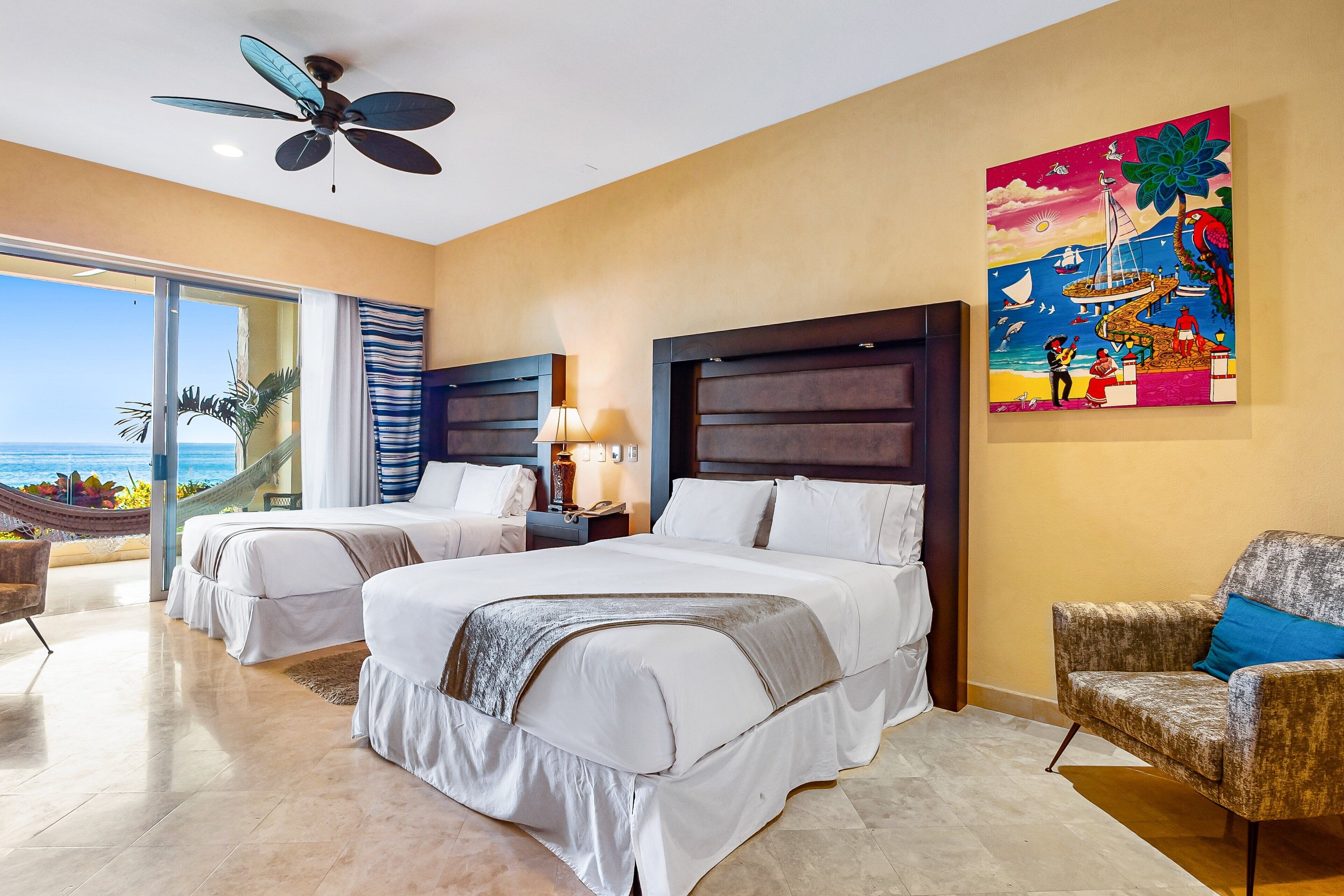 Condo, Multiple Beds, Pool Access, Ocean View (Garza Blanca Preserve Resort 2101 A/B) | 2 bedrooms, individually decorated, individually furnished, bed sheets