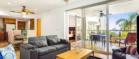 Condo, 1 King Bed with Sofa bed, Pool Access, Partial Ocean View (Nitta Condo # 207) | Living area