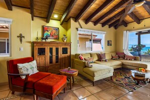 Condo, Multiple Beds, Pool Access, Ocean View (Casa Petosa - El Anclote) | Living area - Oceanfront Condo With Pool, Balcony, Amazing Views, Washer/dryer, & Partial AC (Punta de Mita)