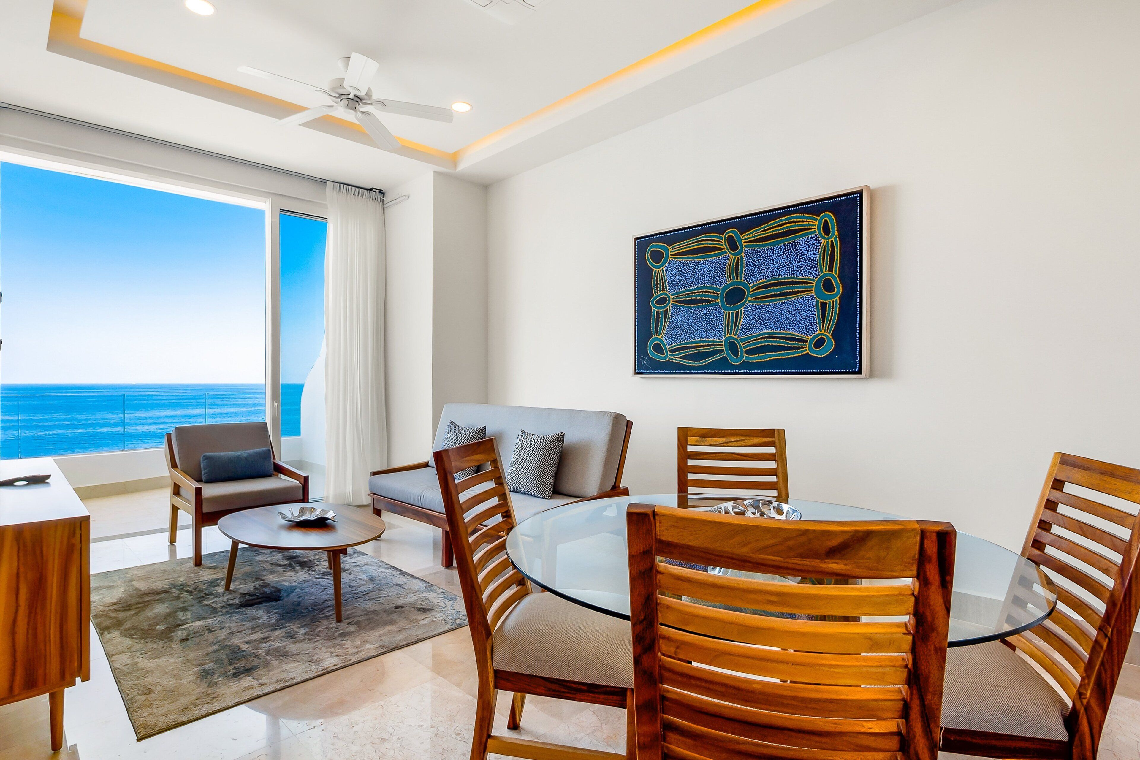 Condo, 1 cama King size, acceso a la alberca, vista al océano (Blue Horizon 401bis at Residences) | Área de sala de estar