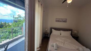 Familienapartment, Balkon, Strandblick