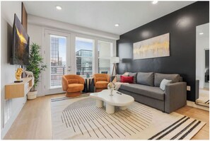 Apartment, 1 King Bed with Sofa bed, Non Smoking, Kitchenette | Living area - Skyhouse by Stylish Stays (Salt Lake City)