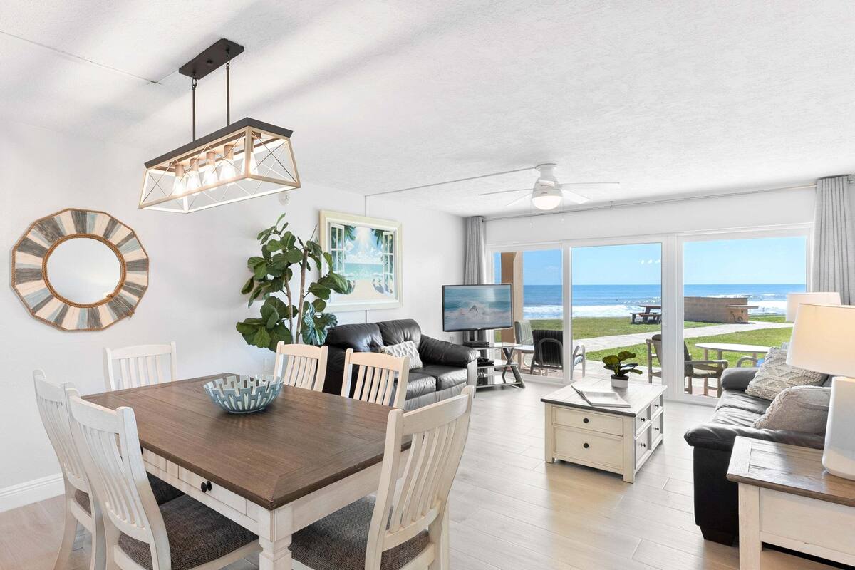 Walk-out Oceanfront Condo with Direct Beach Access, Unit #111 | Living area | TV
