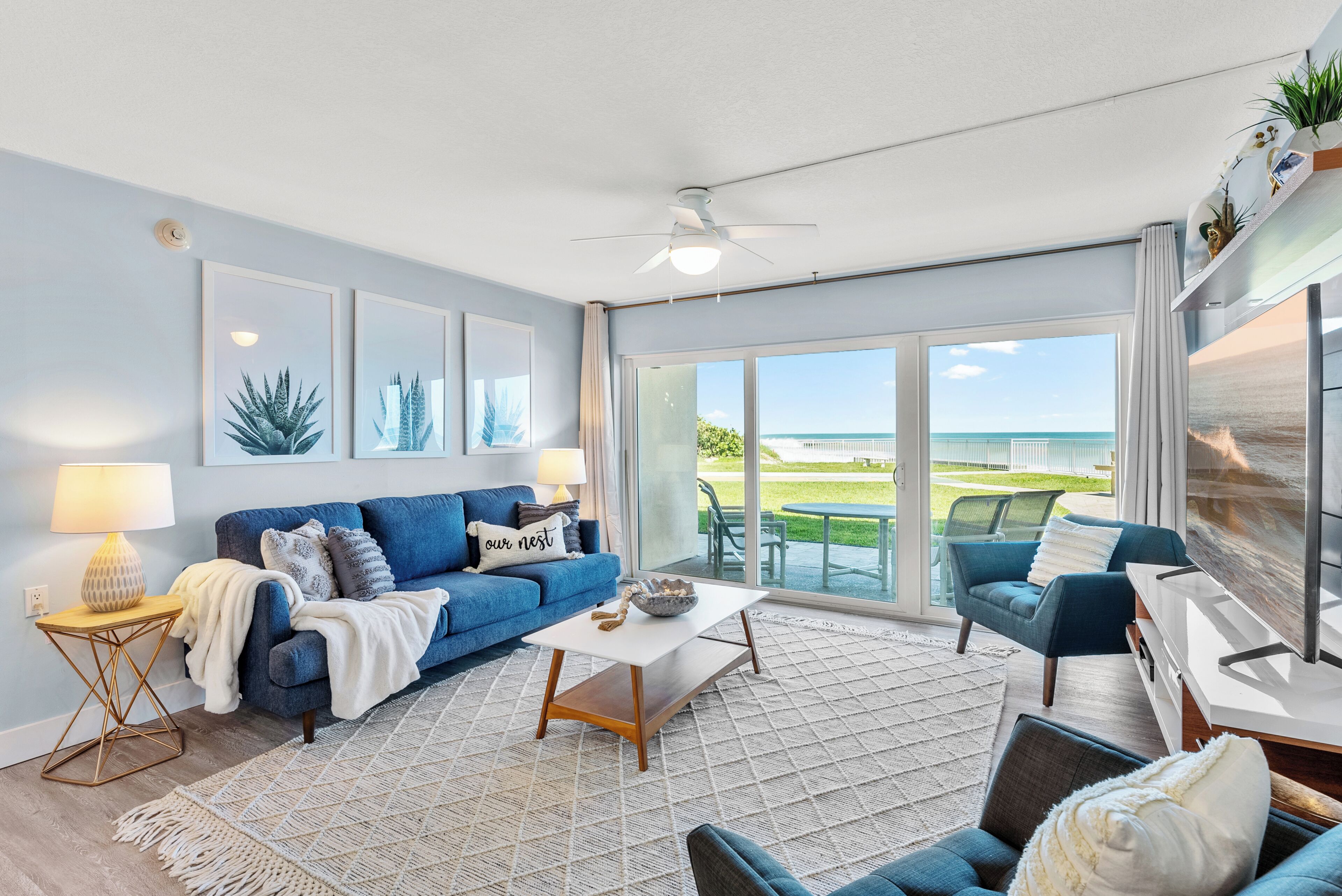 Oceanfront Condo with Walk-Out Patio, Unit #103 | Living area | TV