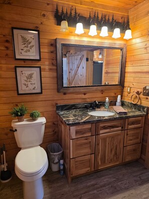 Bathroom - Nevrdun Retreat - 4-bedroom cabin in wonderful Viroqua with cozy charm. (Viroqua)
