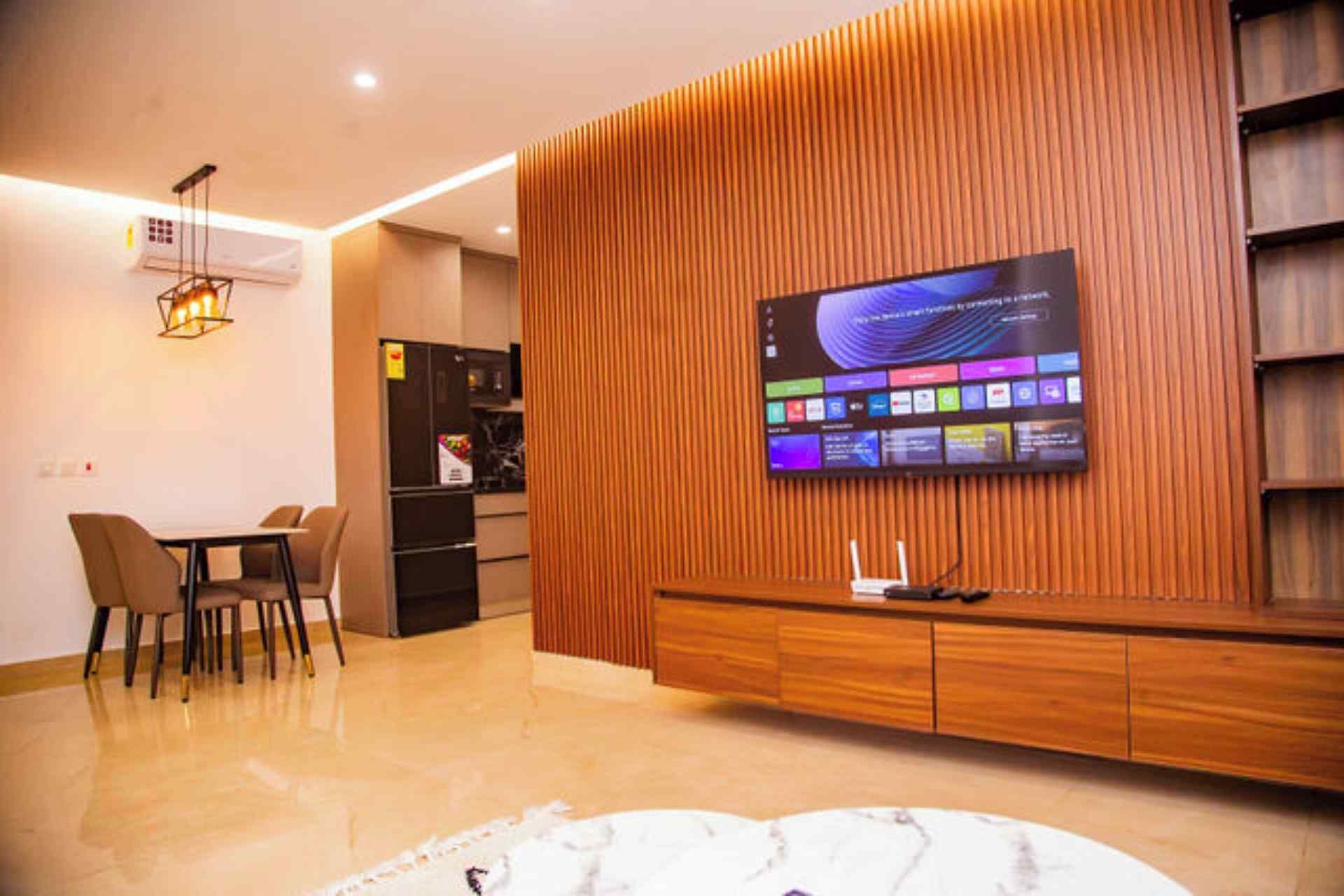 Departamento de lujo, 2 habitaciones, cocina, vista a la ciudad | Interior