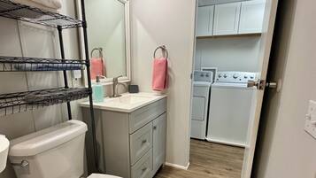 Towels, soap, toilet paper