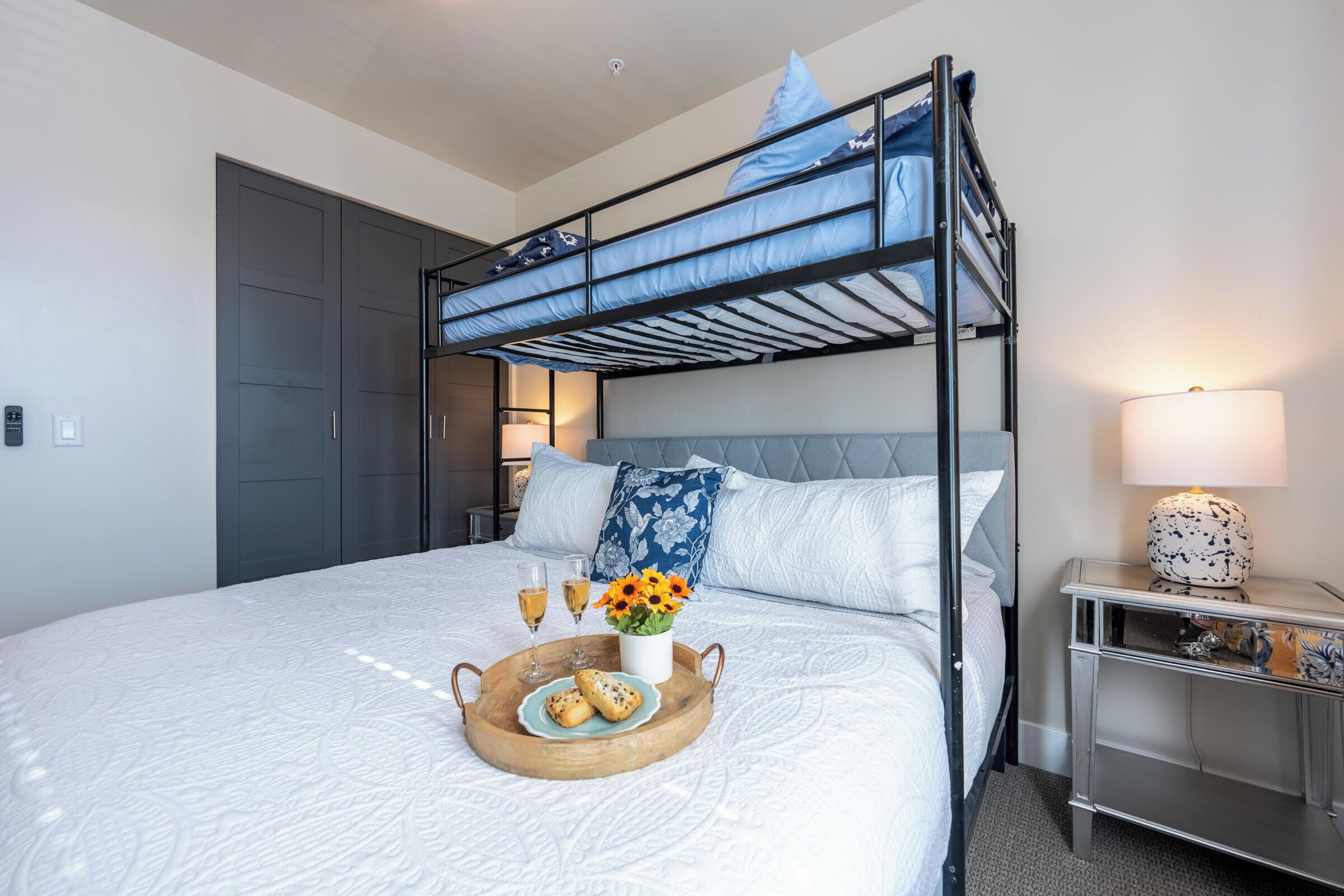 1 bedroom, iron/ironing board, travel crib, WiFi