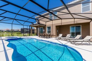 Pool - Sunset breeze villa, 6BD, lake, pool, spa & grill (Davenport)