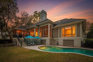 Exterior - Luxury Coastal Retreat with Balcony, Pool, Sun Room & Golf Course Views! (Hilton Head Island)