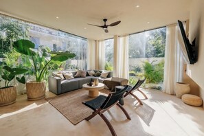 TV, offices - Villa Selva | 4BR Villa w/ Private Pool & Rooftop (Tulum)
