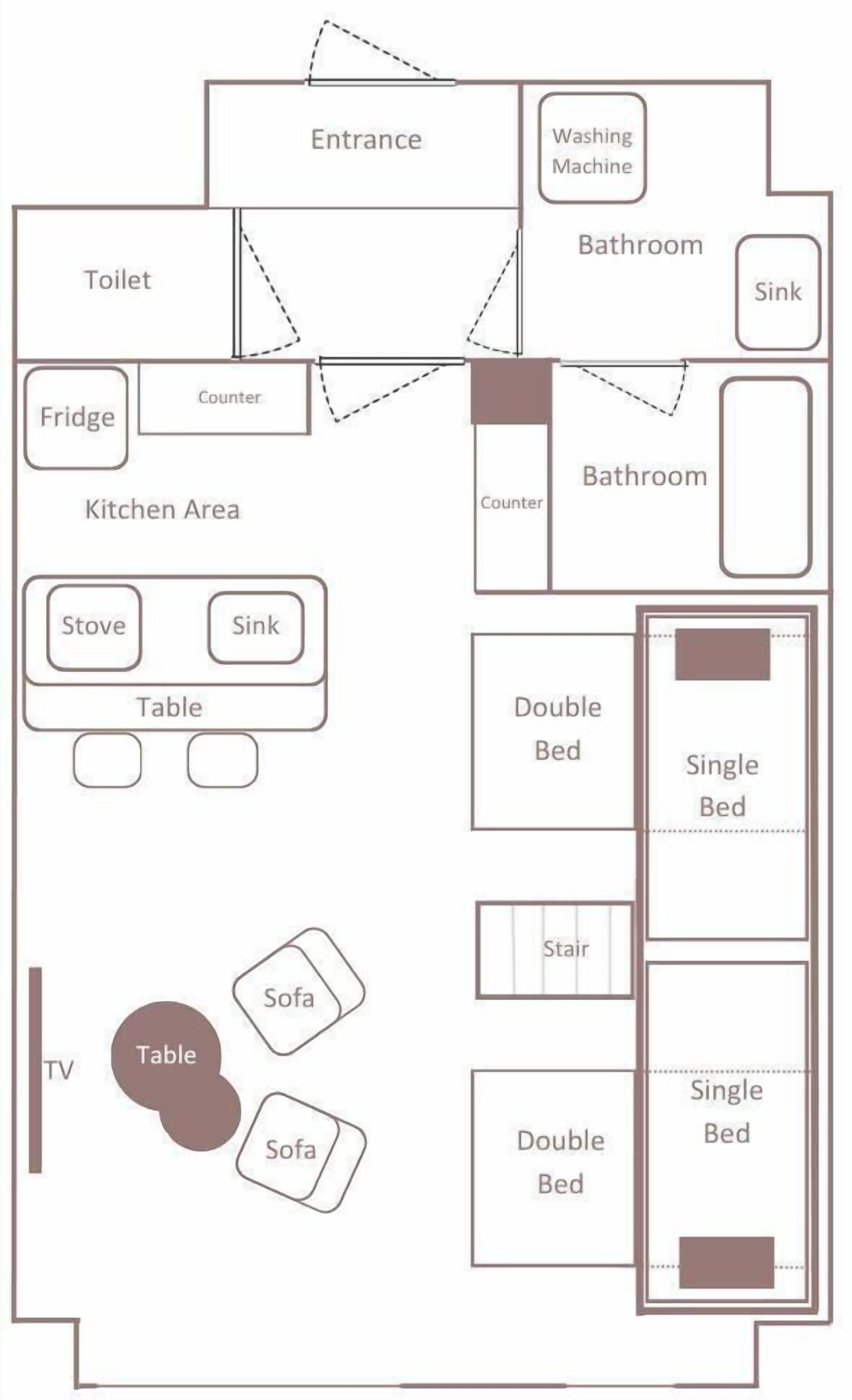 Superior 4 Beds - Bunk Style, Non-smoking | Floor plan