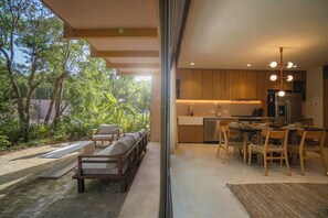 Outdoor dining - Aflora 3BR Condo – Garden, Private & Common Pool (Tulum)