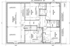 Floor plan - The Maple. New 4 room, 2 bath cabin on Menonminee River w/ fireplace, hot tub. (Marinette)