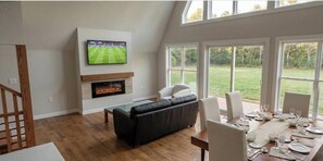 Interior - The Maple. New 4 room, 2 bath cabin on Menonminee River w/ fireplace, hot tub. (Marinette)