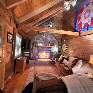 Fireplace, table football - Sundance Retreat - Pet Friendly Mountaintop Cabin (Sevierville)