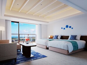 高级双床房, 无烟房, 阳台