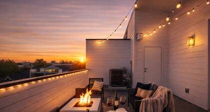 Modern Escape with Private Rooftop & City Views