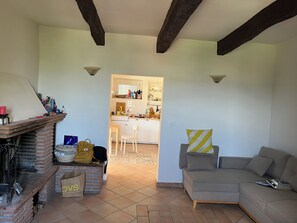 TV, fireplace -  Panoramic Countryside Retreat near Rome, in Otricoli Umbria  with Ac (Otricoli)