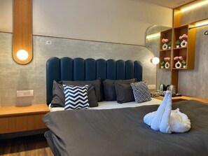 Chambre Double Deluxe, vue montagne | Rideaux occultants, fer et planche Ă repasser, Wi-Fi gratuit