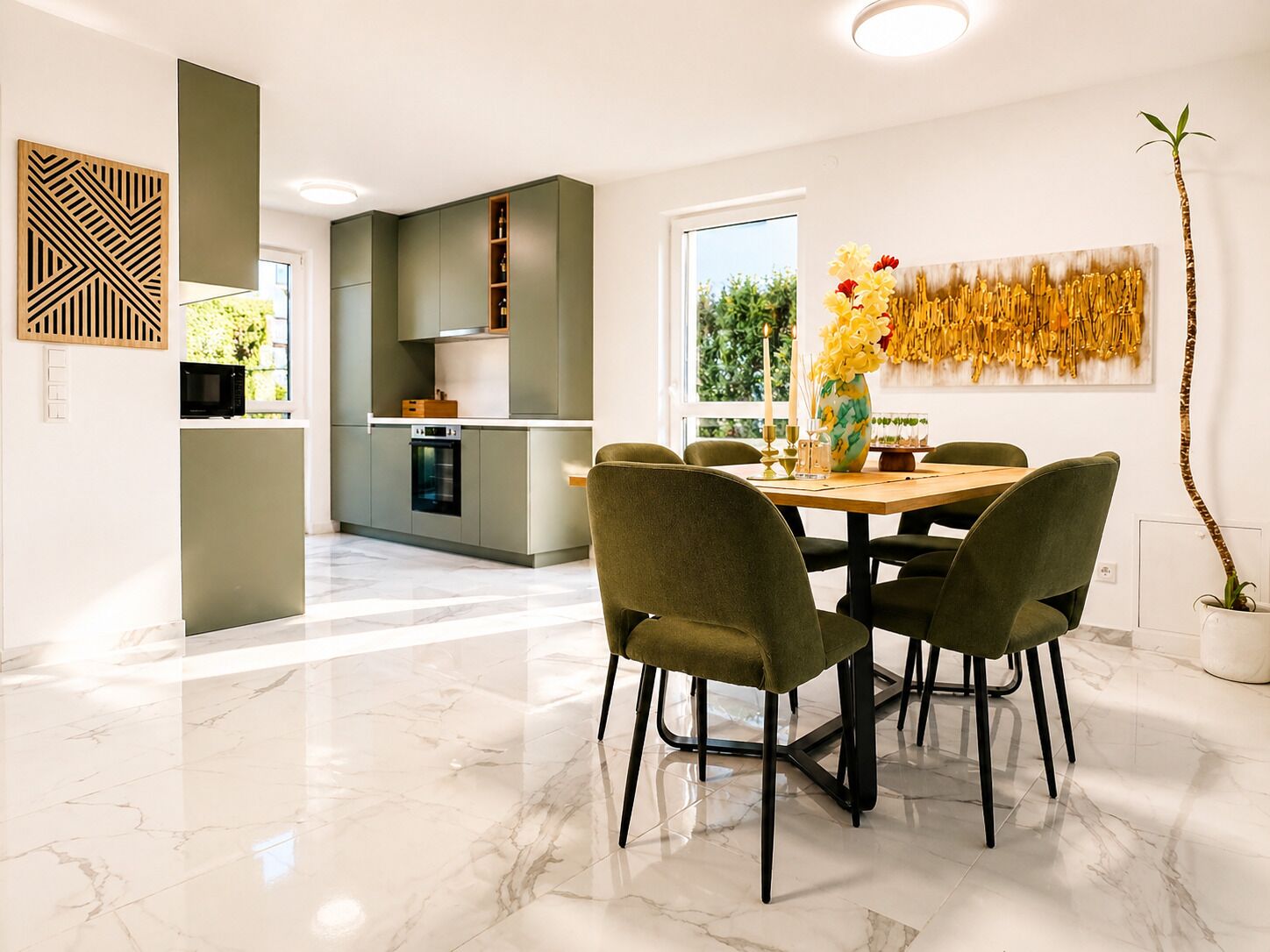 Luxury Villa | Private kitchen | Fridge, microwave, oven, stovetop