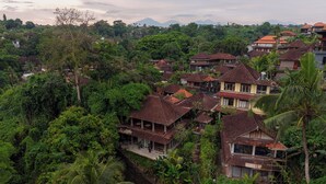 A residential area with houses surrounded by dense vegetation and a mountainous backdrop. - Pager Apartments 2BR in Ubud Center (Ubud)
