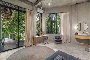 Apartamento, 2 quartos, cozinha, vista para o jardim | Vista do quarto