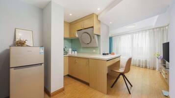 Standard Double Room, City View | Private kitchen
