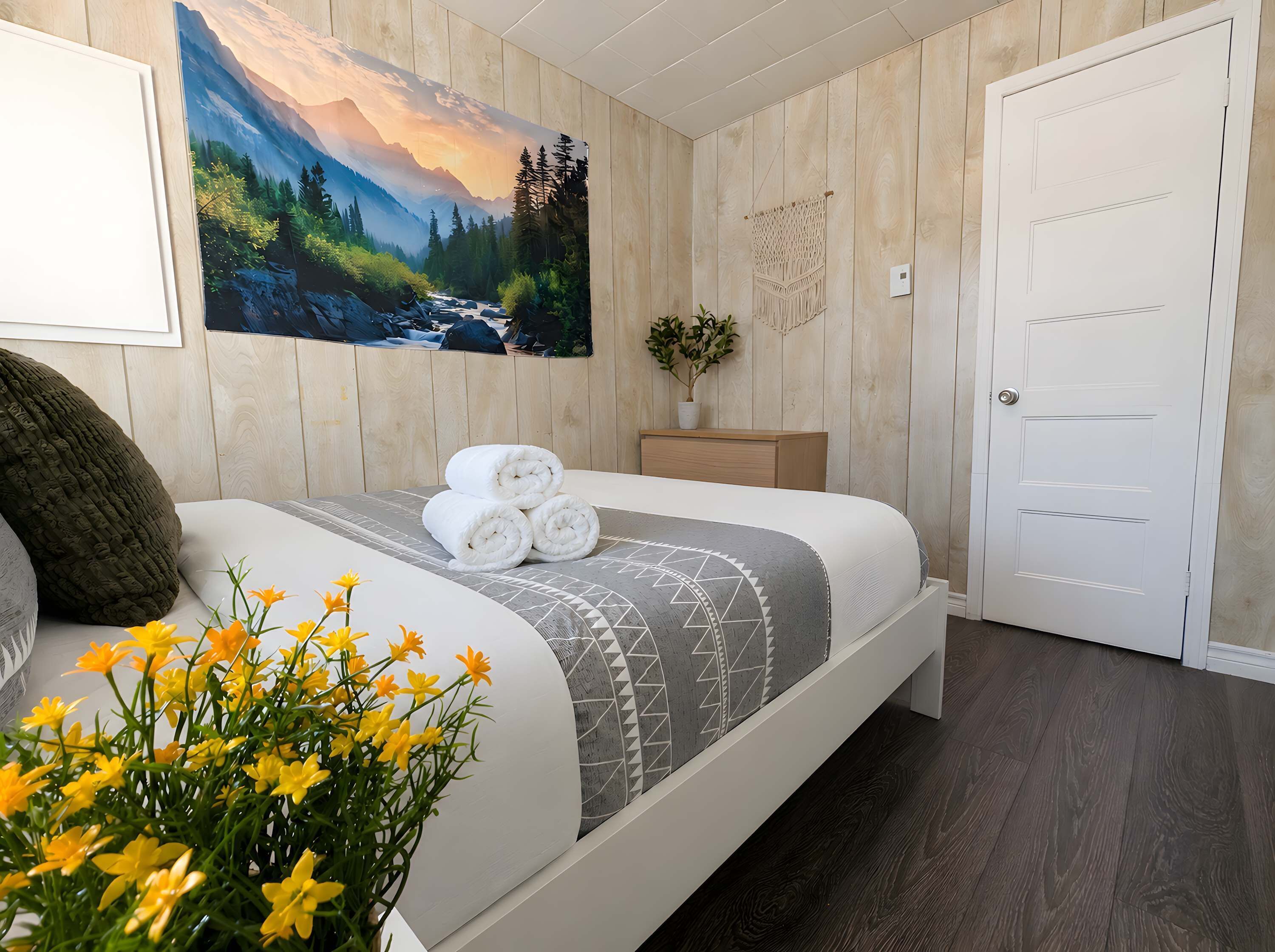 2 bedrooms, iron/ironing board, travel crib, WiFi