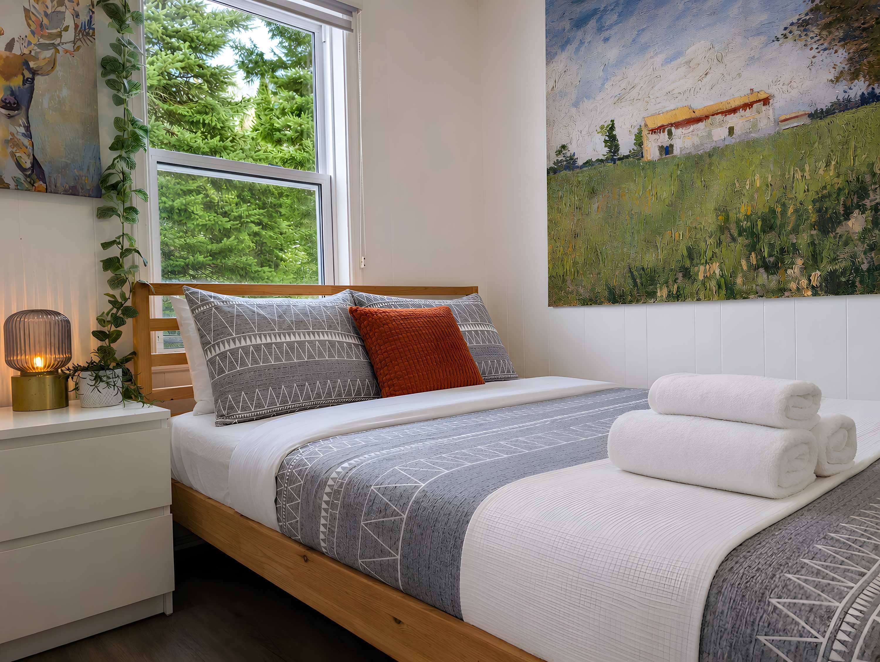 2 bedrooms, travel crib, WiFi, bed sheets
