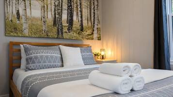 2 bedrooms, travel cot, WiFi, bed sheets
