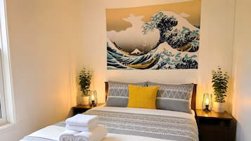 2 bedrooms, desk, travel crib, WiFi