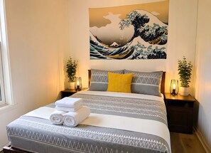 2 bedrooms, desk, travel crib, WiFi