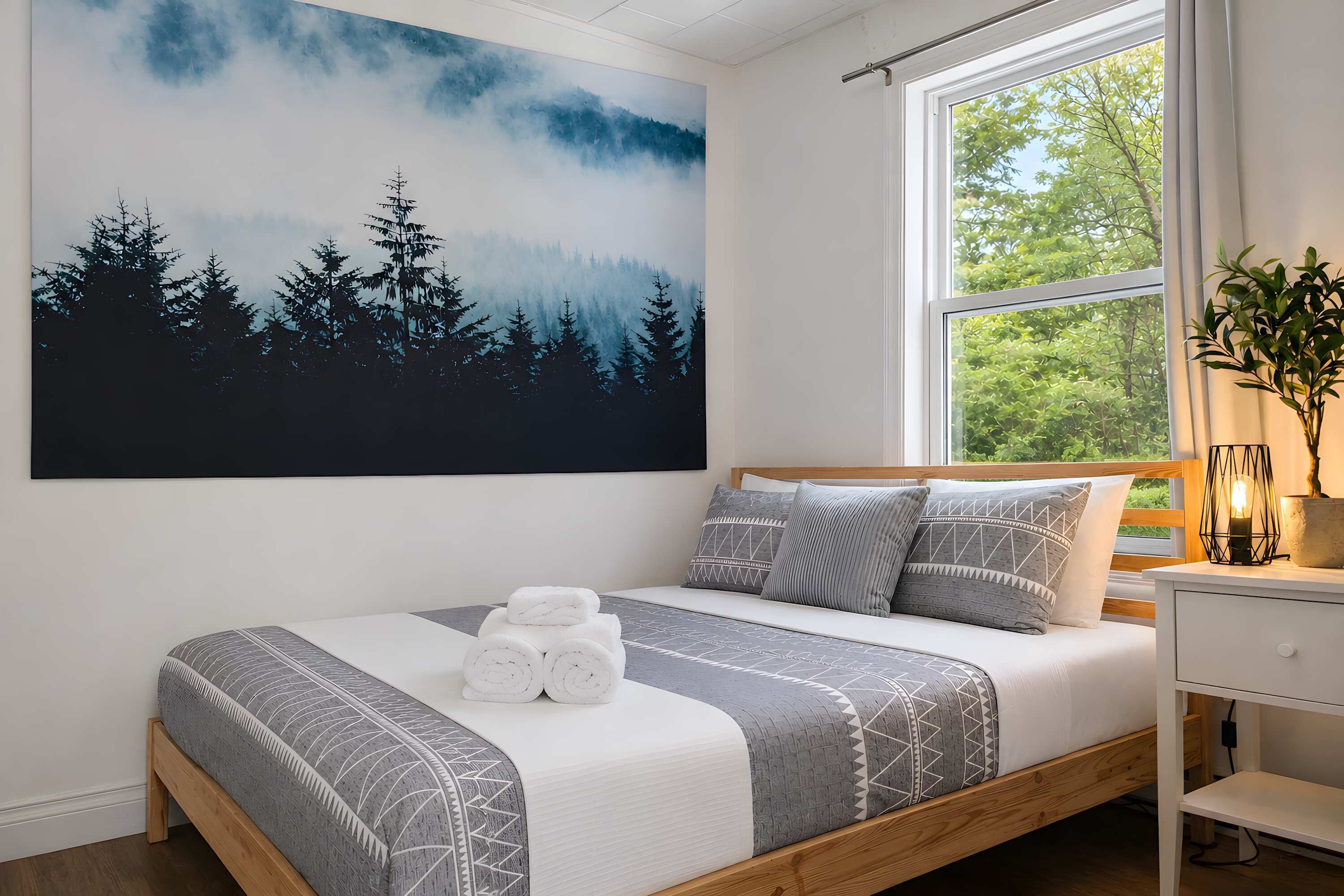 2 bedrooms, travel crib, WiFi, bed sheets