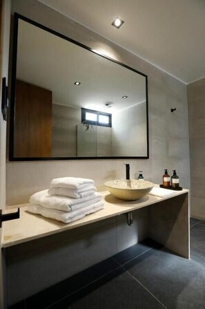 Deluxe Double or Twin Room, Vineyard View | Bathroom - Boutique Hotel Bodega CICLO ANDINO (Perdriel)