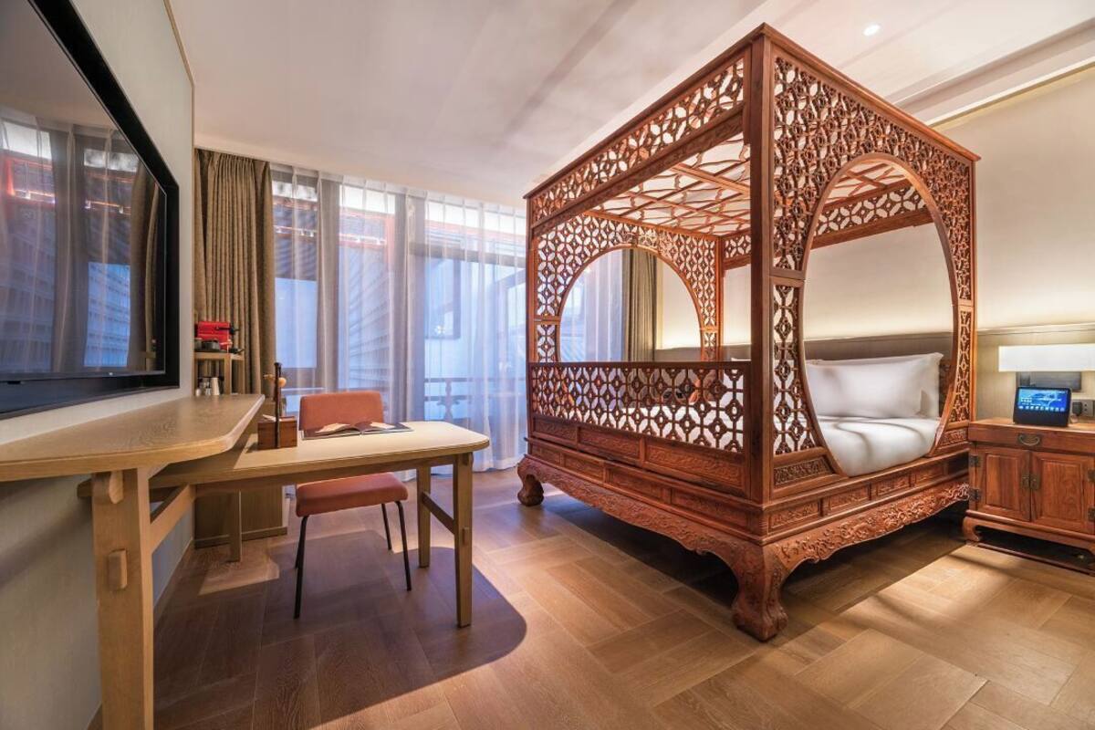 Kamar Double Khas, 1 Tempat Tidur Queen, pemandangan halaman | Seprai katun Mesir, seprai premium, dan selimut bulu angsa