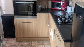 Fridge, microwave, oven, electric kettle