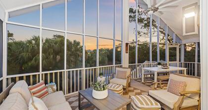 OCEANSIDE Seabrook on Pompano Ct, 4BR, Screened Porch, Dogs OK, Direct Boardwalk Access!