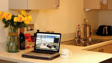 Microwave, oven, stovetop, electric kettle