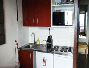 Fridge, microwave, dishwasher, cookware/dishes/utensils - 2 Rooms for 6 People (Huez)