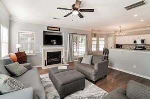 Living area - Pool is Open! 4BR Retreat • Gameroom • Sleeps 12 (Charlotte)