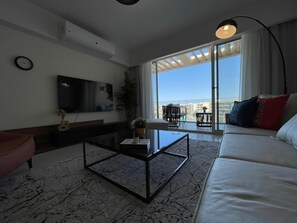 Chalet, Lagoon View | Living area - 2 BR Cyan 403 in Marassi North Coast (El Alamein)