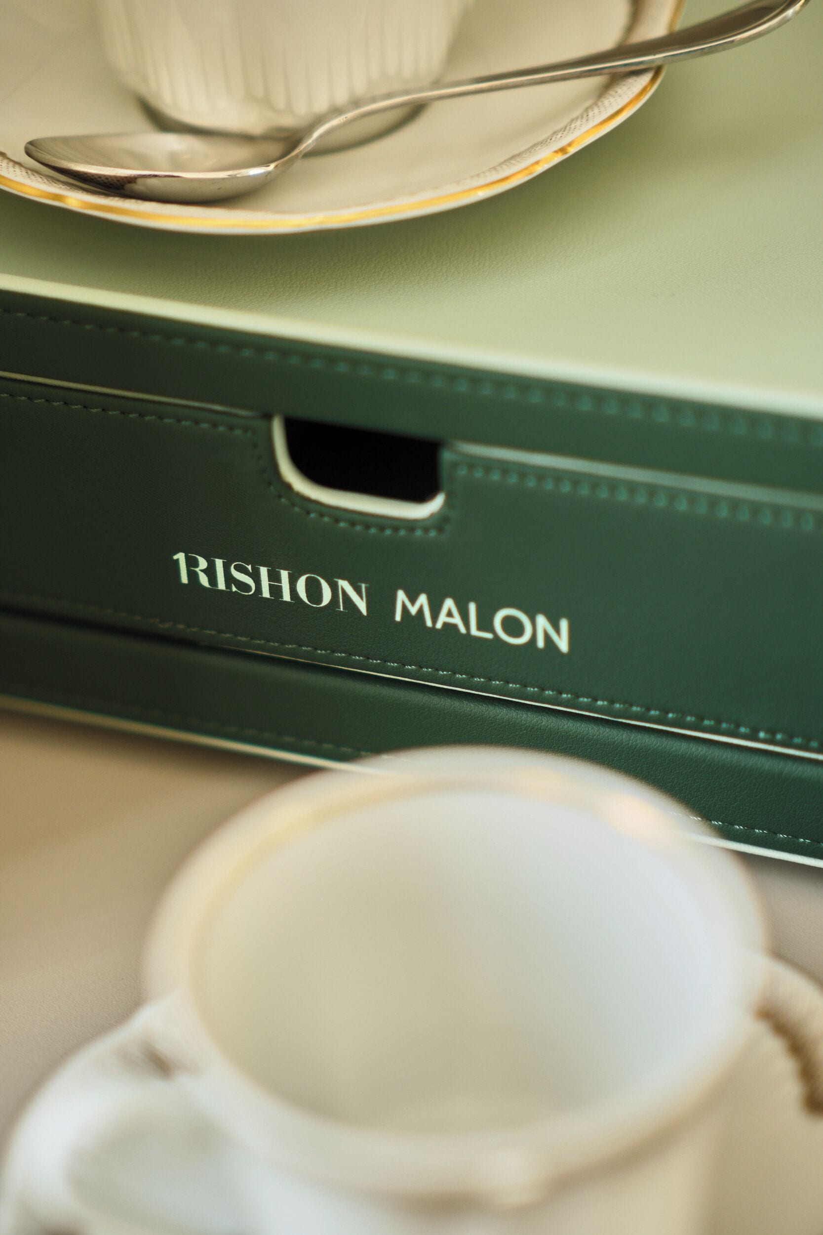 A green box with the text 'RISHON MALON' on it.