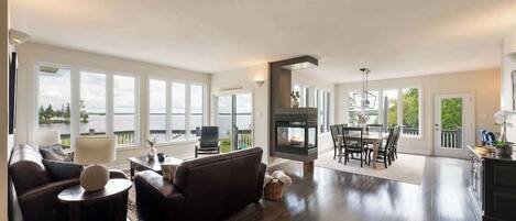 TV, fireplace, offices