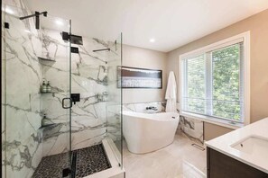 Shower, hair dryer, shampoo - Barrett Chute Lakehouse (Calabogie)