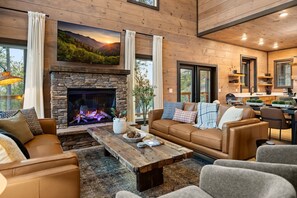 TV, fireplace, table tennis