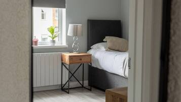 2 bedrooms, desk, iron/ironing board, travel cot