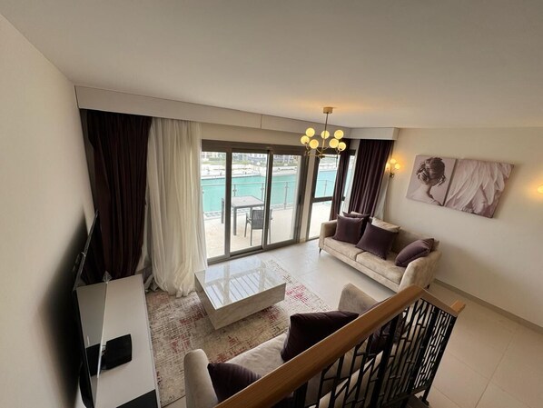 Penthouse, 4 Bedrooms, Canal View | Living area - Marina 2 6R-302 in Marassi North Coast (El Alamein)